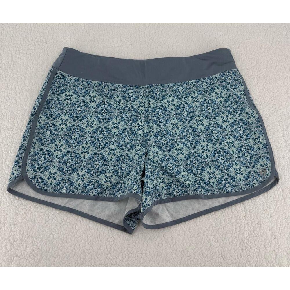 Hang‎ Ten Blue Pattern Elastic Waistband Curved Hem Shorts XLarge